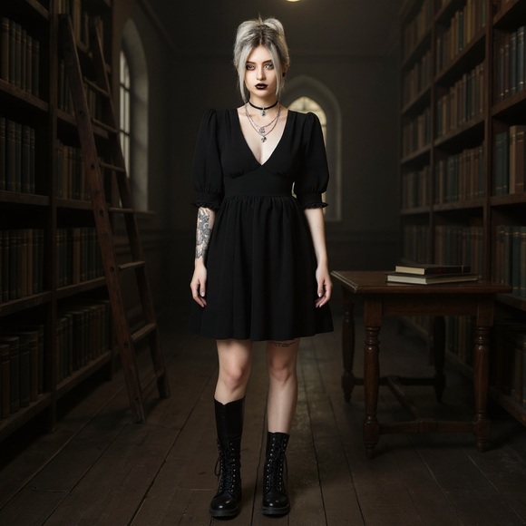 Disturbia Dresses & Skirts - Disturbia Black Divination Textured Mini Dress Size 10 Goth Gothic whimsical